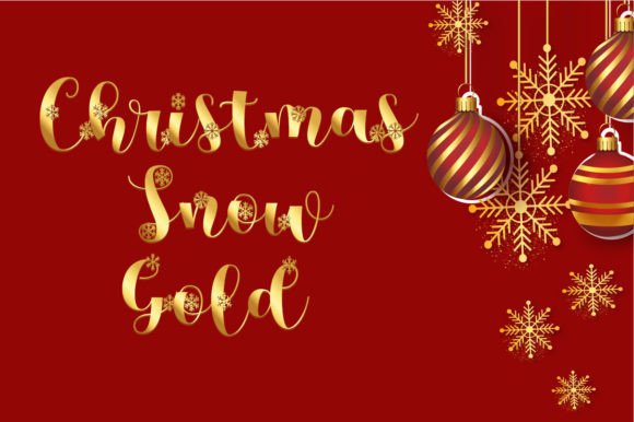 Christmas Snow Gold Font for Branding